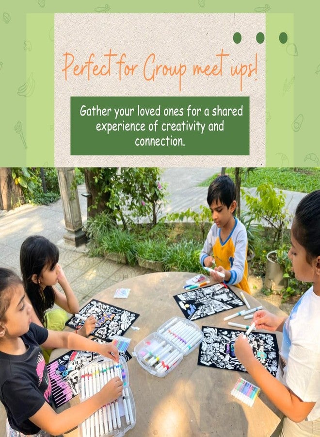 PepPlay Velvet Colouring Canvas - Colourful Health -Birthday and Return Gift for 10-99 Years, Picnic and Group Activities, Mess Free Travel Coloring, Meditative Art - Image 4